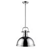 Duncan 1-Light Chrome Pendant with Rod by Golden Lighting -Golden Lighting Shop chrome with chrome shade golden lighting chandeliers 3604 l ch ch 64 1000