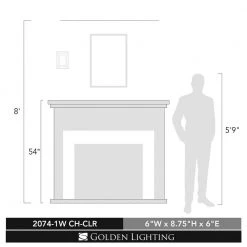 Smyth 1-Light Chrome Sconce by Golden Lighting 10 Smyth 1-Light Chrome Sconce by Golden Lighting -Golden Lighting Shop chrome with clear glass golden lighting wall sconces 2074 1w ch clr 44 1000