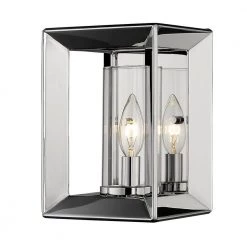 Smyth 1-Light Chrome Sconce by Golden Lighting 8 Smyth 1-Light Chrome Sconce by Golden Lighting -Golden Lighting Shop chrome with clear glass golden lighting wall sconces 2074 1w ch clr 4f 1000