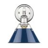 Orwell 1-Light Chrome with Navy Shade Bath Vanity by Golden Lighting 1 Orwell 1-Light Chrome with Navy Shade Bath Vanity by Golden Lighting -Golden Lighting Shop chrome with navy shade golden lighting vanity lighting 3306 ba1 ch nvy 64 1000