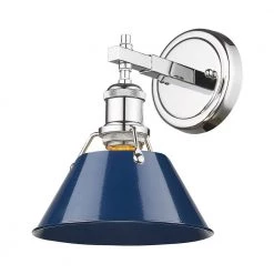 Orwell 1-Light Chrome with Navy Shade Bath Vanity by Golden Lighting 7 Orwell 1-Light Chrome with Navy Shade Bath Vanity by Golden Lighting -Golden Lighting Shop chrome with navy shade golden lighting vanity lighting 3306 ba1 ch nvy c3 1000