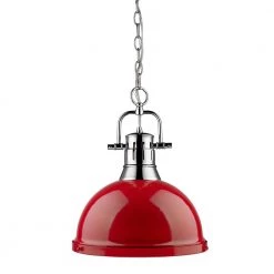 Duncan Collection 1-Light Chrome Pendant by Golden Lighting