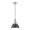 Orwell 1-Light Chrome with Rubbed Bronze Shade Mini Pendant by Golden Lighting -Golden Lighting Shop chrome with rubbed bronze shade golden lighting pendant lights 3306 s ch rbz 64 1000