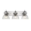 Hines 3-Light Chrome and Seeded Glass Bath Light by Golden Lighting -Golden Lighting Shop chrome with seeded glass shades golden lighting vanity lighting 3118 ba3 ch sd 64 1000