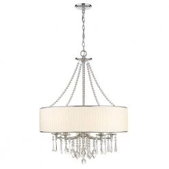 Tirani Collection 5-Light Chrome Chandelier by Golden Lighting -Golden Lighting Shop chrome with white shade golden lighting chandeliers 915mpbri 1f 1000