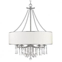 Tirani Collection 5-Light Chrome Chandelier by Golden Lighting -Golden Lighting Shop chrome with white shade golden lighting chandeliers 915mpbri 44 1000