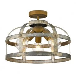 Bavaria 15.875 in. 3-Light Colonial Steel Semi-Flush Mount by Golden Lighting 9 Bavaria 15.875 in. 3-Light Colonial Steel Semi-Flush Mount by Golden Lighting -Golden Lighting Shop colonial steel golden lighting flush mount lights 0869 sf cs 4f 1000