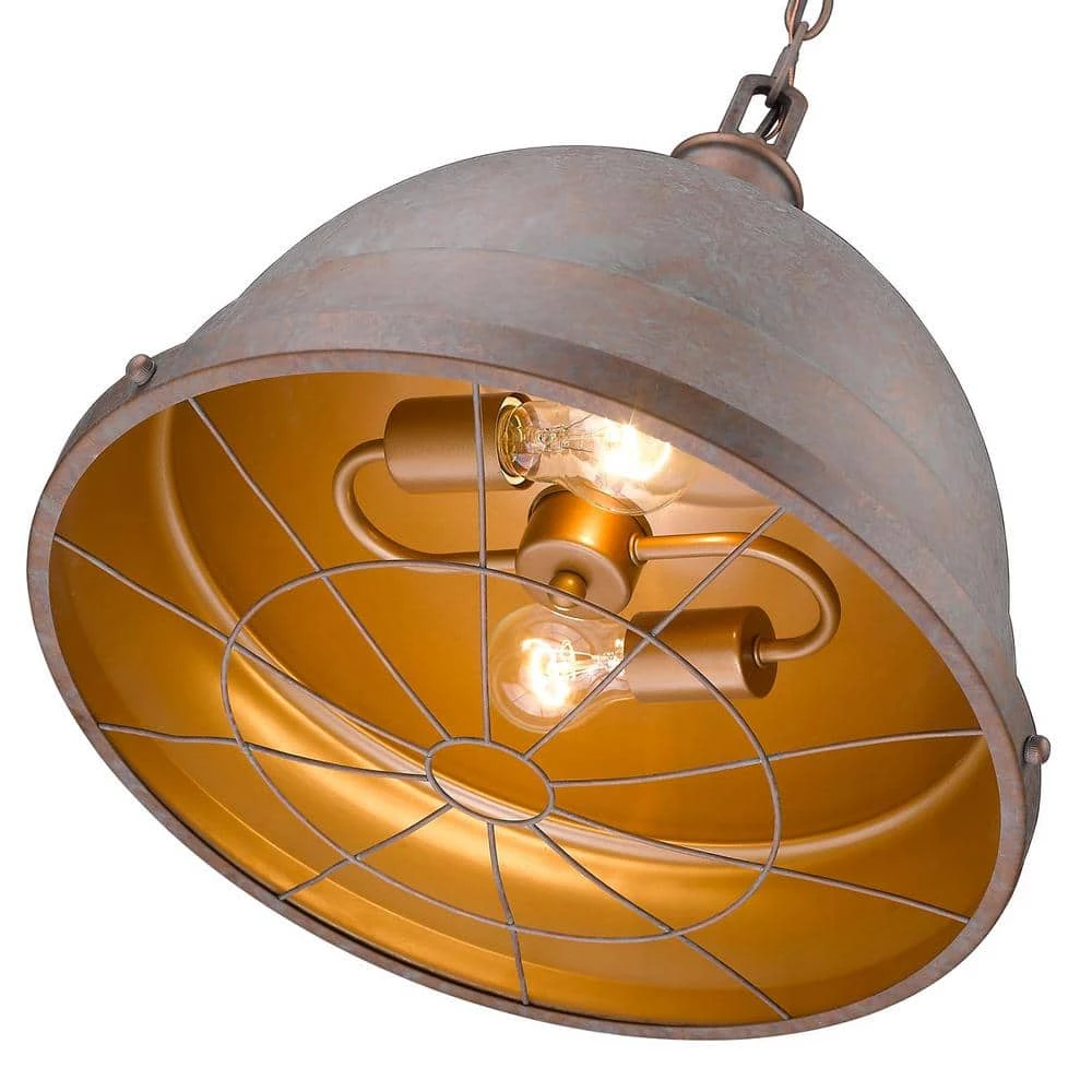 Bartlett 2-Light Copper Patina Pendant by Golden Lighting 5 Bartlett 2-Light Copper Patina Pendant by Golden Lighting - Image 3