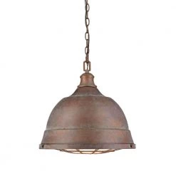 Bartlett 2-Light Copper Patina Pendant by Golden Lighting