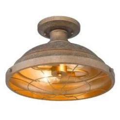 Bartlett 14 in. 2-Light Copper Patina Semi-Flush Mount by Golden Lighting -Golden Lighting Shop copper patina golden lighting flush mount lights 7312 sf cp 4f 1000