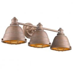 Bartlett 3-Light Copper Patina Bath Light by Golden Lighting -Golden Lighting Shop copper patina golden lighting vanity lighting 7312 ba3 cp 1f 1000