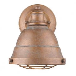 Bartlett 1-Light Copper Patina Bath Light by Golden Lighting