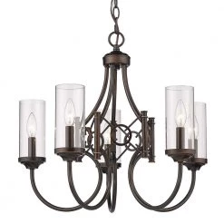 Quincy 5-Light Cordoban Bronze Clear Glass Chandelier by Golden Lighting -Golden Lighting Shop cordoban bronze clear glass golden lighting chandeliers 3718 5 cdb clr 4f 1000