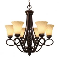 Laurent Collection 6-Light Cordoban Bronze Chandelier by Golden Lighting