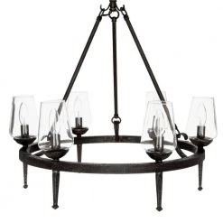 Marcellis 6-Light Dark Natural Iron Chandelier with Clear Glass Shade by Golden Lighting -Golden Lighting Shop dark natural iron golden lighting chandeliers 1208 6 dni 40 1000