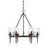 Marcellis 6-Light Dark Natural Iron Chandelier with Clear Glass Shade by Golden Lighting -Golden Lighting Shop dark natural iron golden lighting chandeliers 1208 6 dni 64 1000
