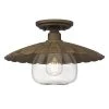 Clemence 13.75 in. 1-Light Dark Rust Flush Mount by Golden Lighting -Golden Lighting Shop dark rust golden lighting flush mount lights 3124 fm dr clr 64 1000