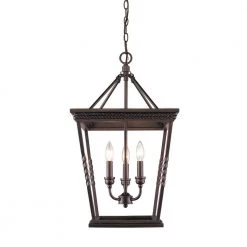 Davenport 3-Light Etruscan Bronze Pendant by Golden Lighting