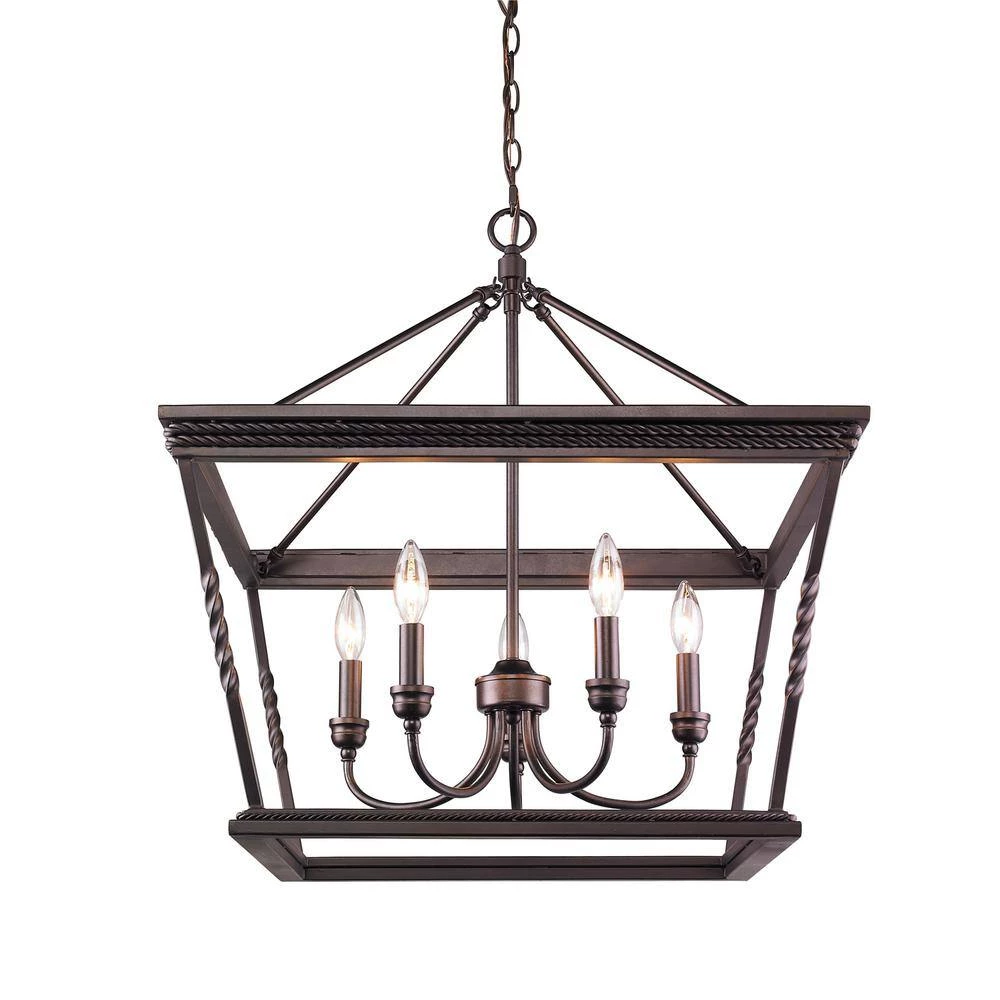 Davenport 5-Light Etruscan Bronze Chandelier by Golden Lighting 6 Davenport 5-Light Etruscan Bronze Chandelier by Golden Lighting - Image 4
