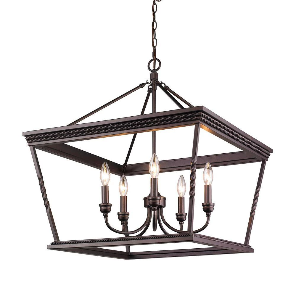 Davenport 5-Light Etruscan Bronze Chandelier by Golden Lighting 4 Davenport 5-Light Etruscan Bronze Chandelier by Golden Lighting - Image 2