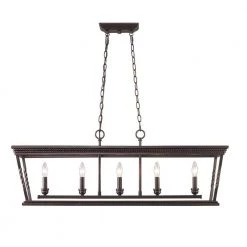 Davenport 5-Light Etruscan Bronze Pendant by Golden Lighting
