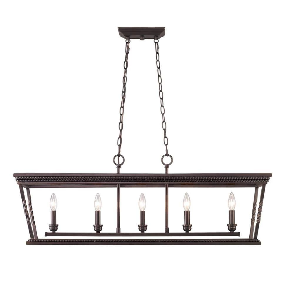 Davenport 5-Light Etruscan Bronze Pendant by Golden Lighting 3 Davenport 5-Light Etruscan Bronze Pendant by Golden Lighting