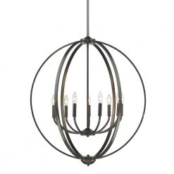Colson EB 9-Light Etruscan Bronze Chandelier by Golden Lighting