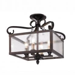 Valencia Collection 4-Light Fired Bronze Semi-Flush Mount/Pendant Convertible by Golden Lighting 13 Valencia Collection 4-Light Fired Bronze Semi-Flush Mount/Pendant Convertible by Golden Lighting -Golden Lighting Shop fired bronze golden lighting flush mount lights 049sfmpfb 44 1000