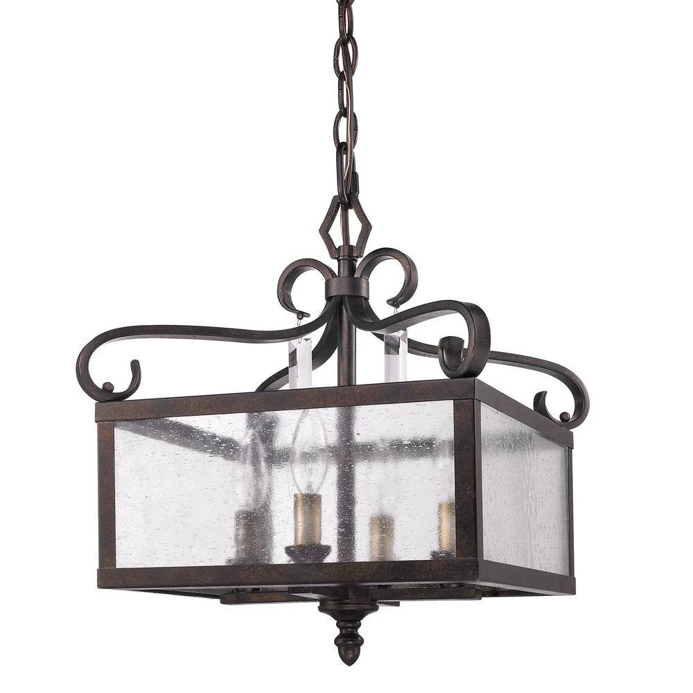 Valencia Collection 4-Light Fired Bronze Semi-Flush Mount/Pendant Convertible by Golden Lighting 5 Valencia Collection 4-Light Fired Bronze Semi-Flush Mount/Pendant Convertible by Golden Lighting - Image 3