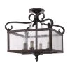Valencia Collection 4-Light Fired Bronze Semi-Flush Mount/Pendant Convertible by Golden Lighting -Golden Lighting Shop fired bronze golden lighting flush mount lights 049sfmpfb 64 1000