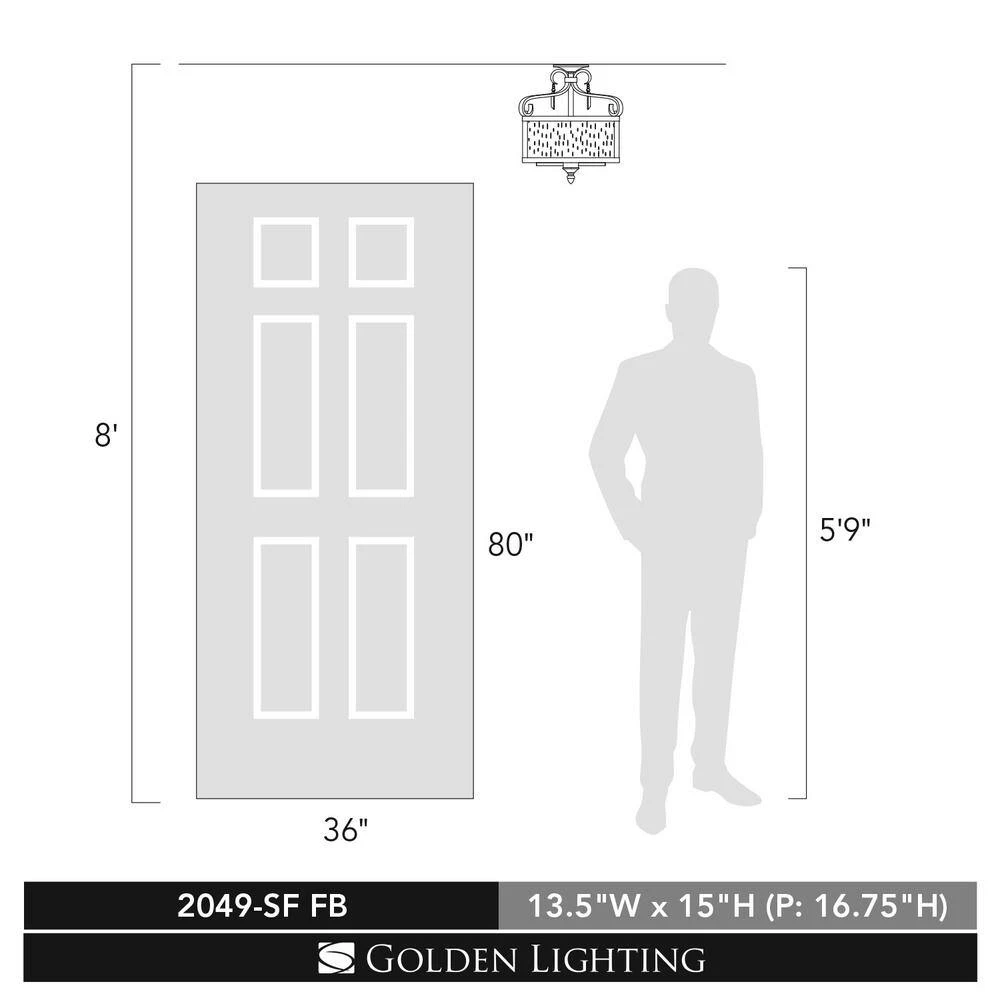 Valencia Collection 4-Light Fired Bronze Semi-Flush Mount/Pendant Convertible by Golden Lighting 9 Valencia Collection 4-Light Fired Bronze Semi-Flush Mount/Pendant Convertible by Golden Lighting - Image 7