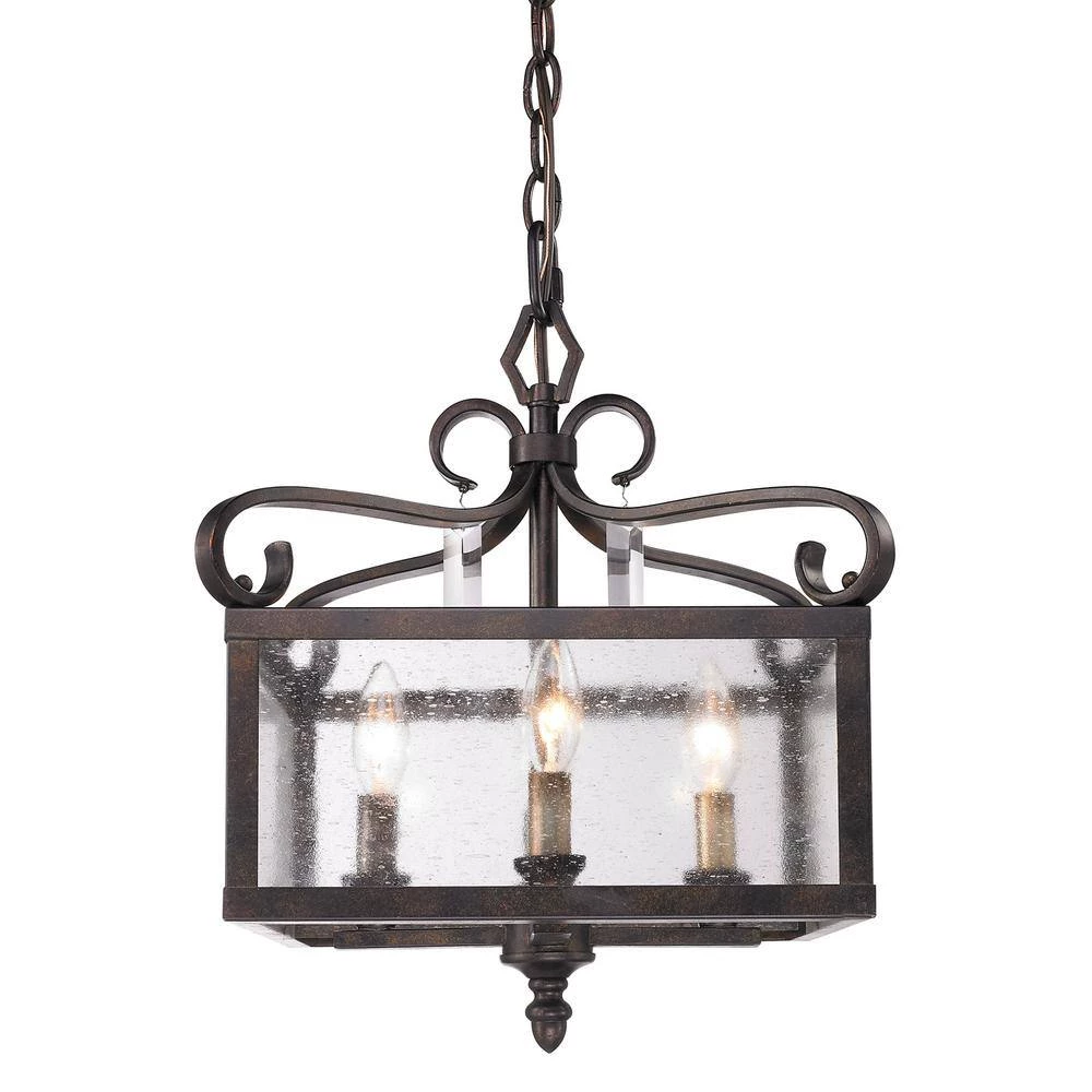 Valencia Collection 4-Light Fired Bronze Semi-Flush Mount/Pendant Convertible by Golden Lighting 8 Valencia Collection 4-Light Fired Bronze Semi-Flush Mount/Pendant Convertible by Golden Lighting - Image 6