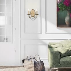 Mirabella 2 Light Wall Sconce by Golden Lighting -Golden Lighting Shop golden aura golden lighting vanity lighting 7644 2w ga fa 1000