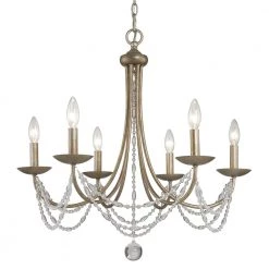 Tatiana Collection 6-Light Golden Aura Chandelier by Golden Lighting