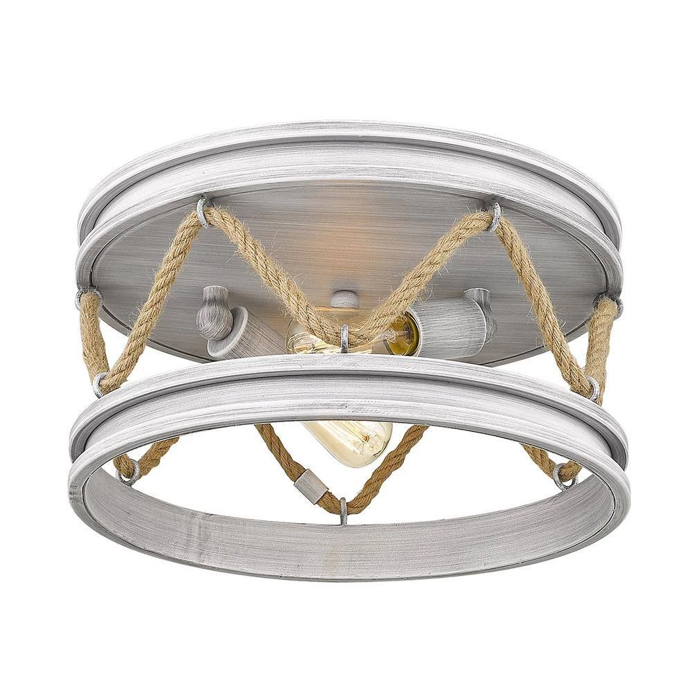 Chatham 2-Light Gray Driftwood Flush Mount by Golden Lighting 5 Chatham 2-Light Gray Driftwood Flush Mount by Golden Lighting - Image 3