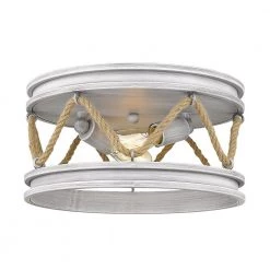 Chatham 2-Light Gray Driftwood Flush Mount by Golden Lighting