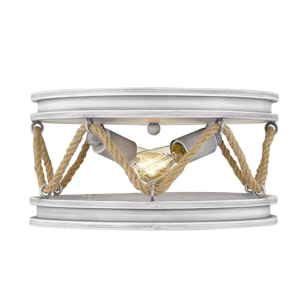 Chatham 2-Light Gray Driftwood Flush Mount by Golden Lighting 4 Chatham 2-Light Gray Driftwood Flush Mount by Golden Lighting - Image 2