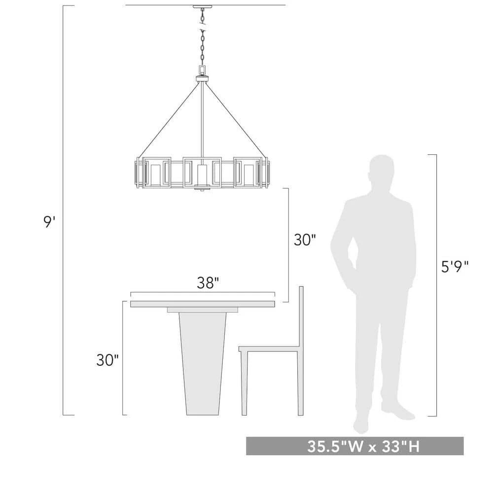 Reddington Collection 8-Light Gunmetal Bronze Chandelier by Golden Lighting 11 Reddington Collection 8-Light Gunmetal Bronze Chandelier by Golden Lighting - Image 9