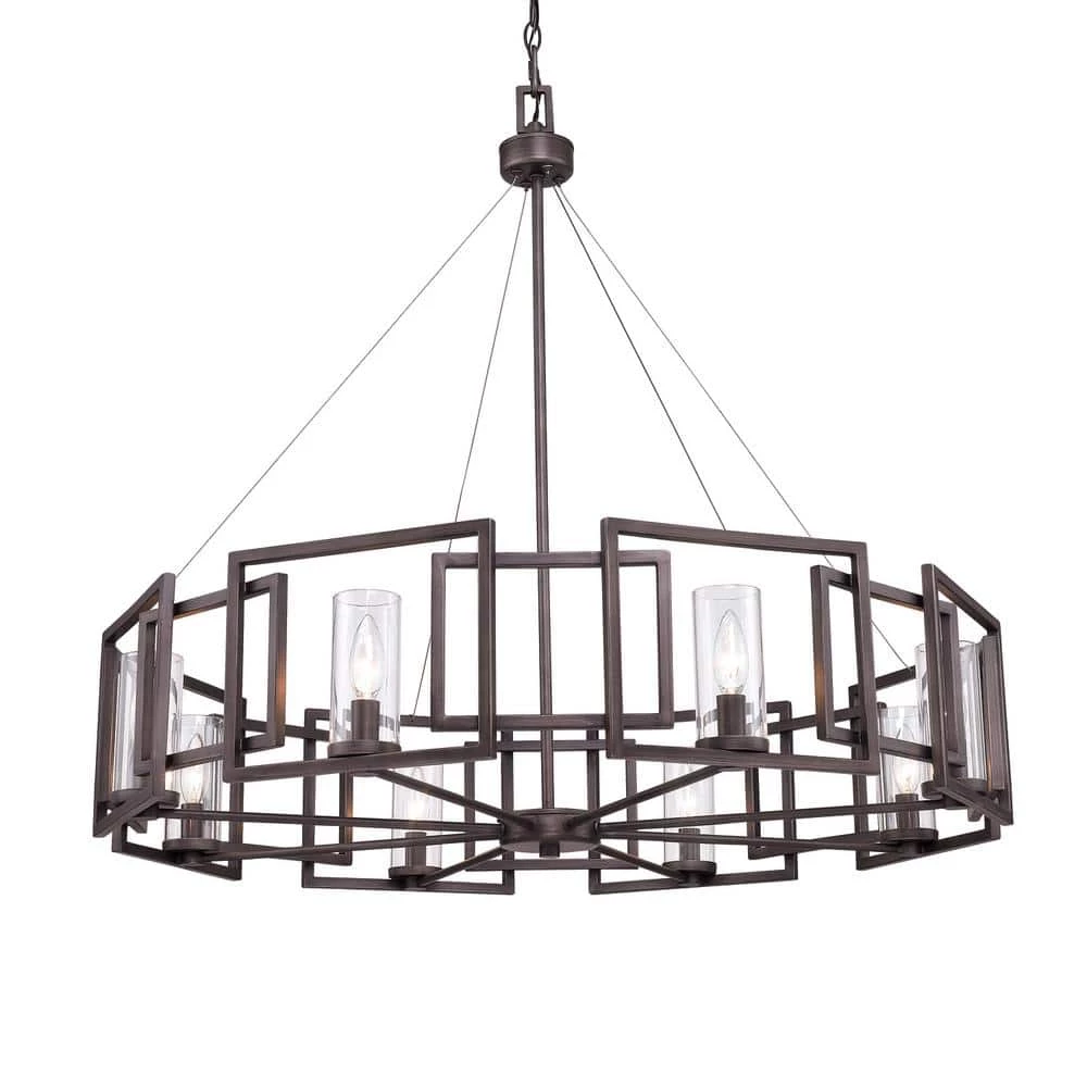 Reddington Collection 8-Light Gunmetal Bronze Chandelier by Golden Lighting 10 Reddington Collection 8-Light Gunmetal Bronze Chandelier by Golden Lighting - Image 8