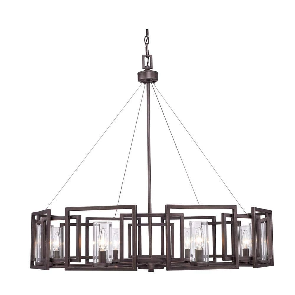 Reddington Collection 8-Light Gunmetal Bronze Chandelier by Golden Lighting 3 Reddington Collection 8-Light Gunmetal Bronze Chandelier by Golden Lighting
