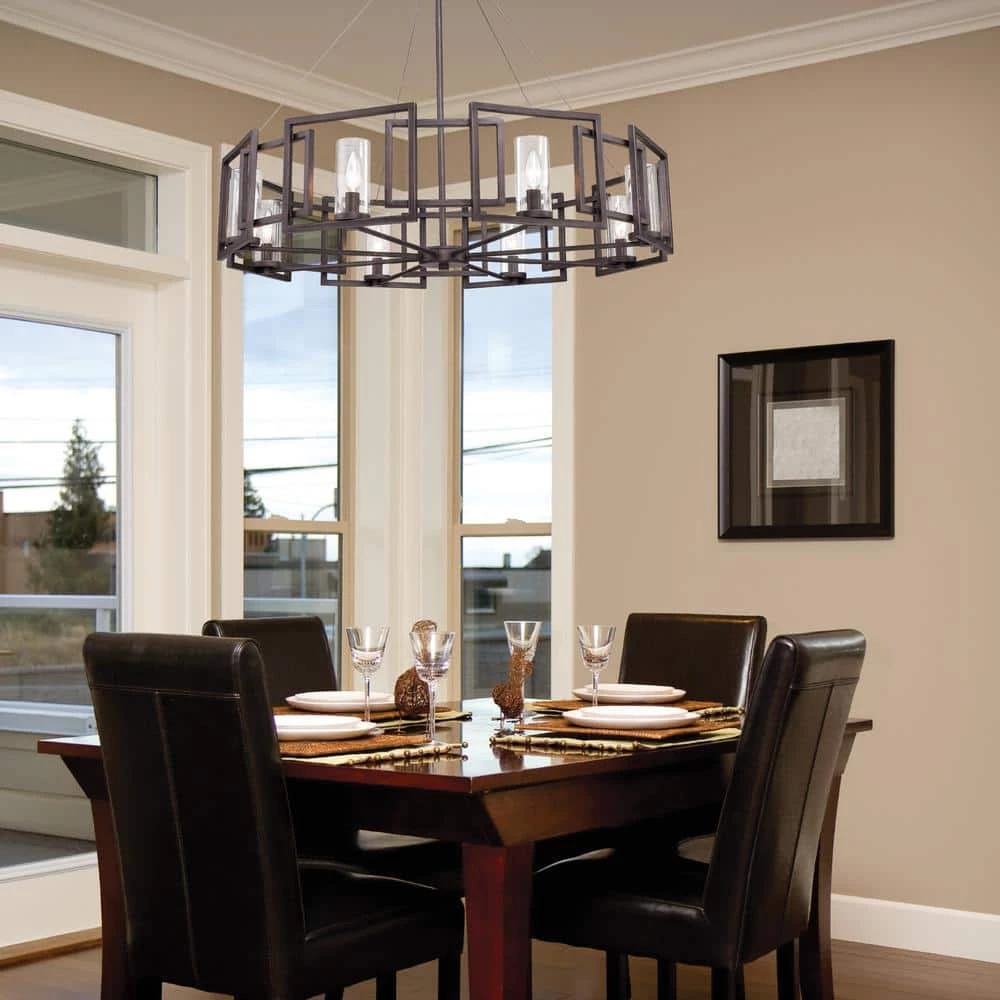 Reddington Collection 8-Light Gunmetal Bronze Chandelier by Golden Lighting 4 Reddington Collection 8-Light Gunmetal Bronze Chandelier by Golden Lighting - Image 2