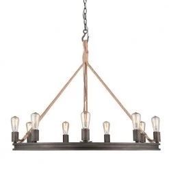 Chatham 9-Light Gunmetal Bronze Chandelier by Golden Lighting