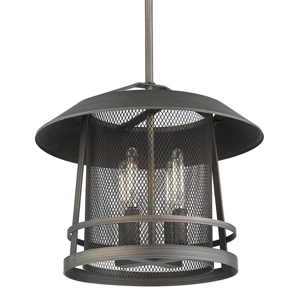 Parsons 4-Light Pendant in Gunmetal Bronze by Golden Lighting 6 Parsons 4-Light Pendant in Gunmetal Bronze by Golden Lighting - Image 4
