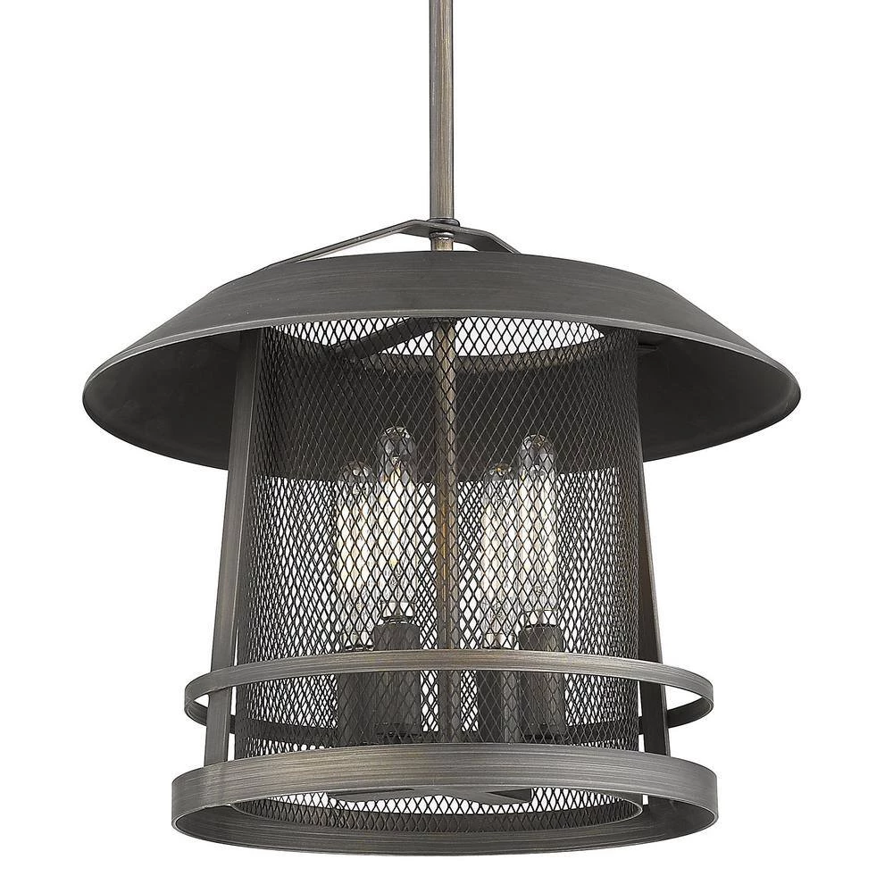 Parsons 4-Light Pendant in Gunmetal Bronze by Golden Lighting 5 Parsons 4-Light Pendant in Gunmetal Bronze by Golden Lighting - Image 3