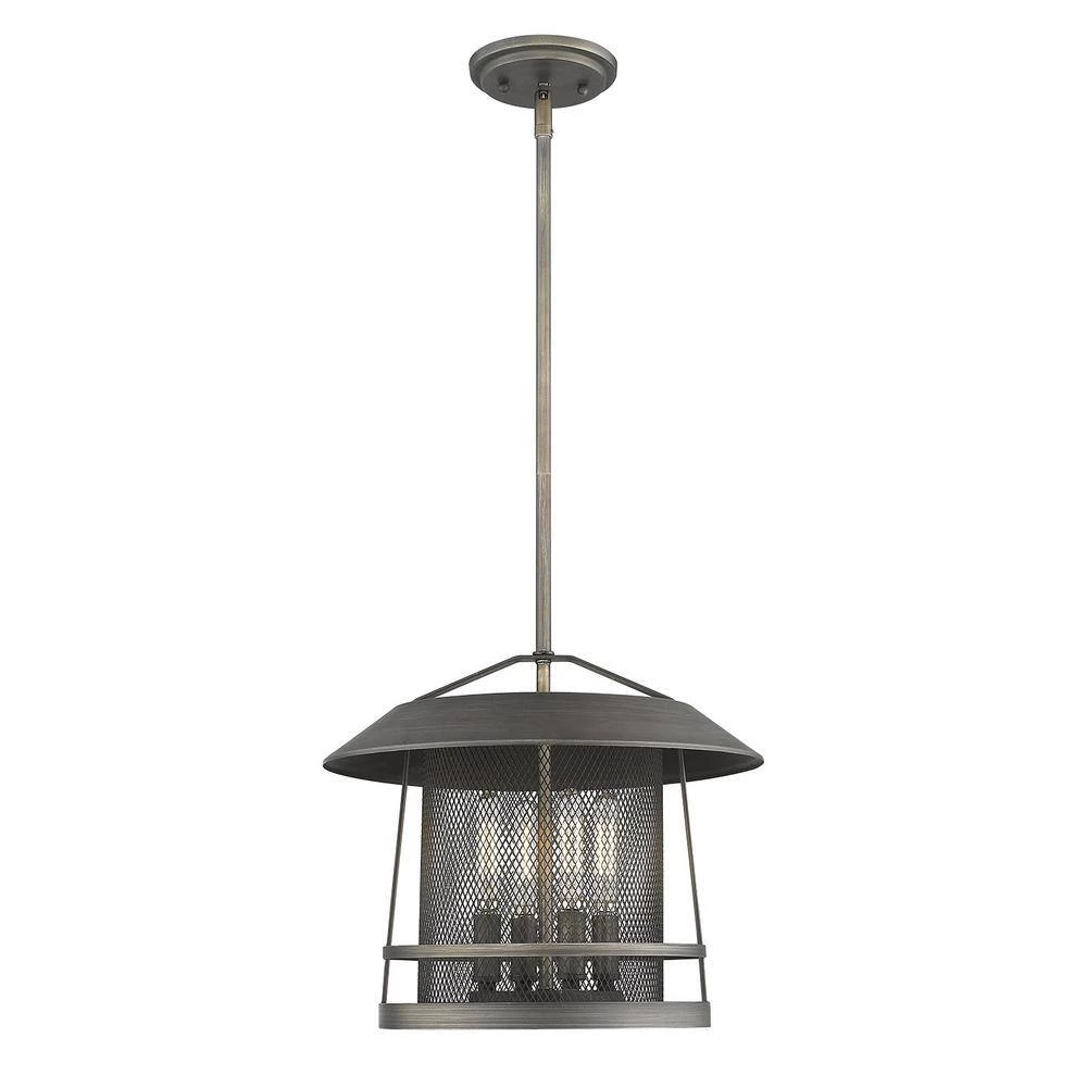Parsons 4-Light Pendant in Gunmetal Bronze by Golden Lighting 4 Parsons 4-Light Pendant in Gunmetal Bronze by Golden Lighting - Image 2