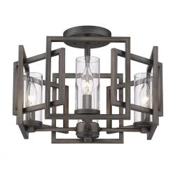 Marco 4-Light Gunmetal Bronze Flush Mount Light by Golden Lighting