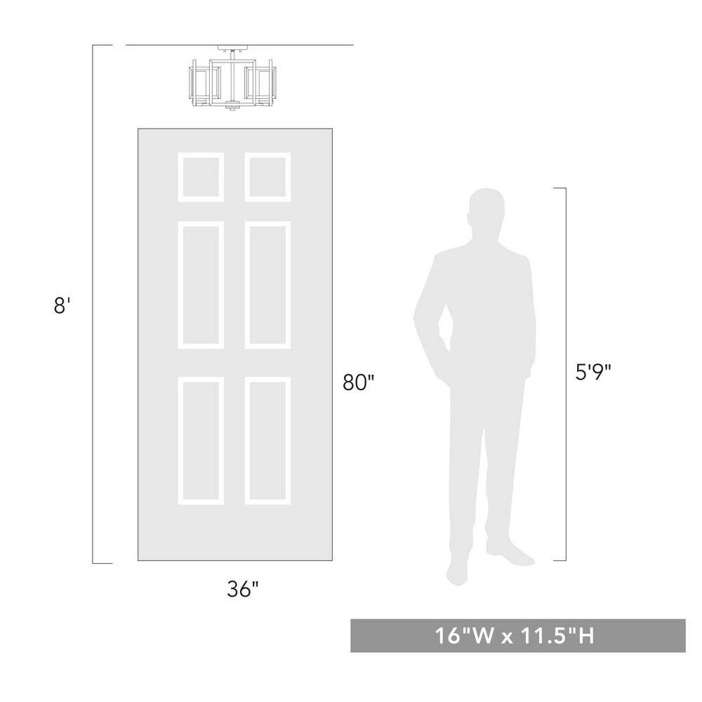 Marco 4-Light Gunmetal Bronze Flush Mount Light by Golden Lighting 7 Marco 4-Light Gunmetal Bronze Flush Mount Light by Golden Lighting - Image 5