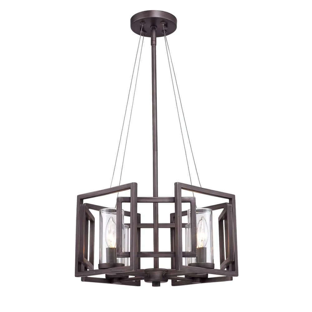 Marco Collection 4-Light Gunmetal Bronze Incandescent Semi-Flush Mount/Pendant Convertible by Golden Lighting 7 Marco Collection 4-Light Gunmetal Bronze Incandescent Semi-Flush Mount/Pendant Convertible by Golden Lighting - Image 5