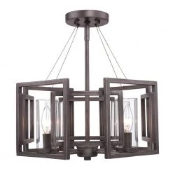 Marco Collection 4-Light Gunmetal Bronze Incandescent Semi-Flush Mount/Pendant Convertible by Golden Lighting