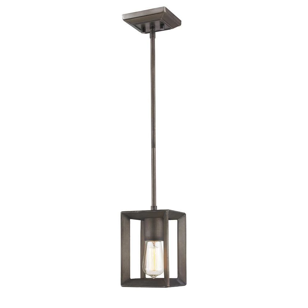 Smyth Collection 1-Light Gunmetal Bronze Mini Pendant by Golden Lighting 6 Smyth Collection 1-Light Gunmetal Bronze Mini Pendant by Golden Lighting - Image 4